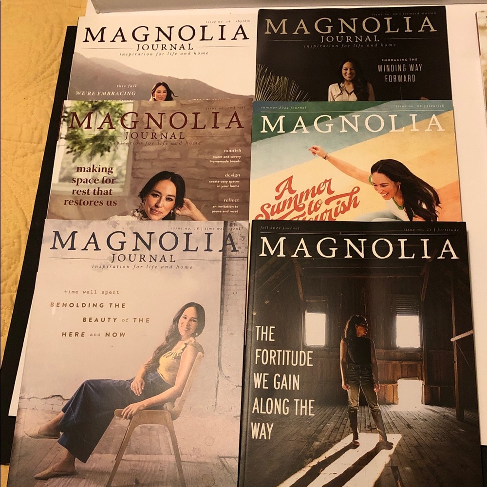 Magnolia Journal Lot Issues #16, 17, 18, 20, 23, 24. Fall 2020- Fall 2022.
